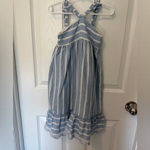 Janie and Jack Blue and White Striped Halter Sundress